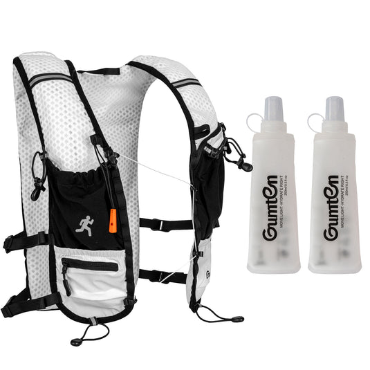 Gumten Marathon Trail Running Hydration Backpack Vest - Unisex Lightweight Nylon Vest Multi-Pocket Storage