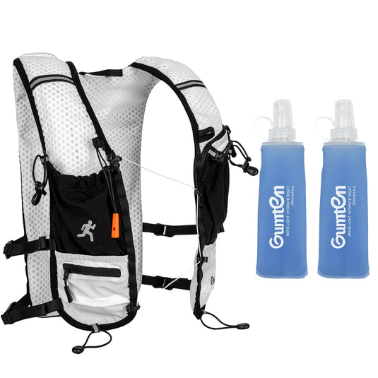 Gumten Marathon Trail Running Hydration Backpack Vest - Unisex Lightweight Nylon Vest Multi-Pocket Storage