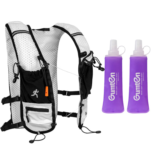 Gumten Marathon Trail Running Hydration Backpack Vest - Unisex Lightweight Nylon Vest Multi-Pocket Storage