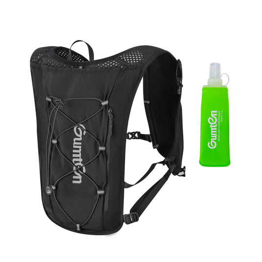 Gumten Lightweight Breathable Durable Hydration Vest - Unisex Running Hiking Outdoor Vest with Water Bottle Holder & Reflective Strips