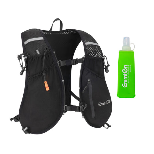 Gumten Lightweight Breathable Durable Hydration Vest - Unisex Running Hiking Outdoor Vest with Water Bottle Holder & Reflective Strips