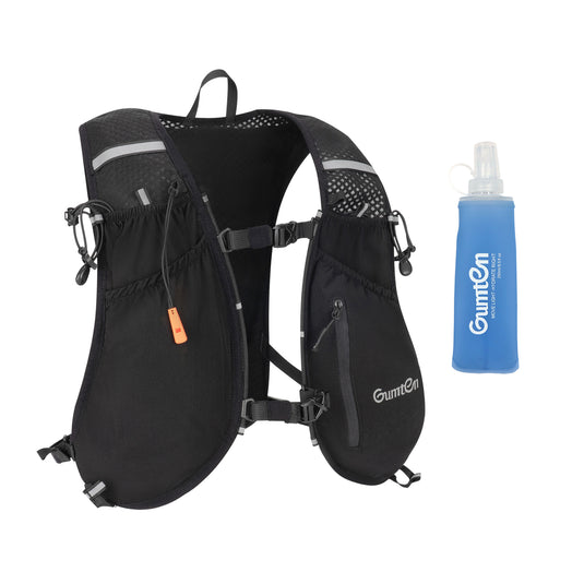 Gumten Lightweight Breathable Durable Hydration Vest - Unisex Running Hiking Outdoor Vest with Water Bottle Holder & Reflective Strips