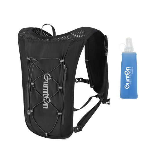 Gumten Lightweight Breathable Durable Hydration Vest - Unisex Running Hiking Outdoor Vest with Water Bottle Holder & Reflective Strips