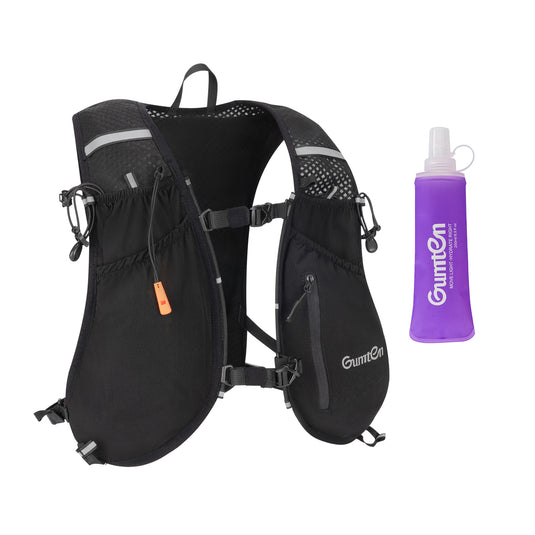 Gumten Lightweight Breathable Durable Hydration Vest - Unisex Running Hiking Outdoor Vest with Water Bottle Holder & Reflective Strips