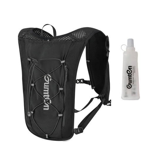Gumten Lightweight Breathable Durable Hydration Vest - Unisex Running Hiking Outdoor Vest with Water Bottle Holder & Reflective Strips