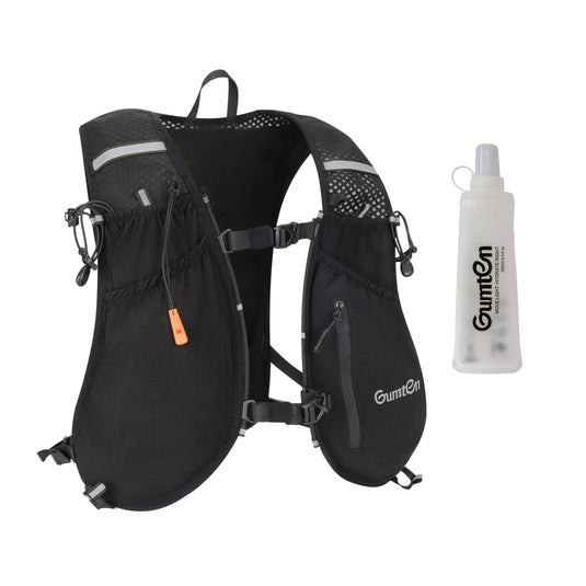 Gumten Lightweight Breathable Durable Hydration Vest - Unisex Running Hiking Outdoor Vest with Water Bottle Holder & Reflective Strips