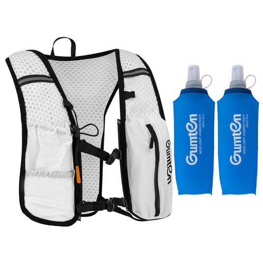 Gumten Hiking Cycling 480ML Water Bottle Lightweight Nylon Running Vest Storage Phone Holder Hydration Running Vest for Outdoor Sports