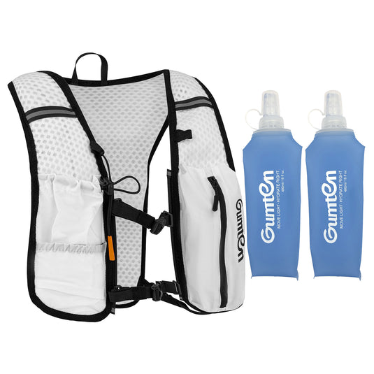 Gumten Hiking Cycling 480ML Water Bottle Lightweight Nylon Running Vest Storage Phone Holder Hydration Running Vest for Outdoor Sports