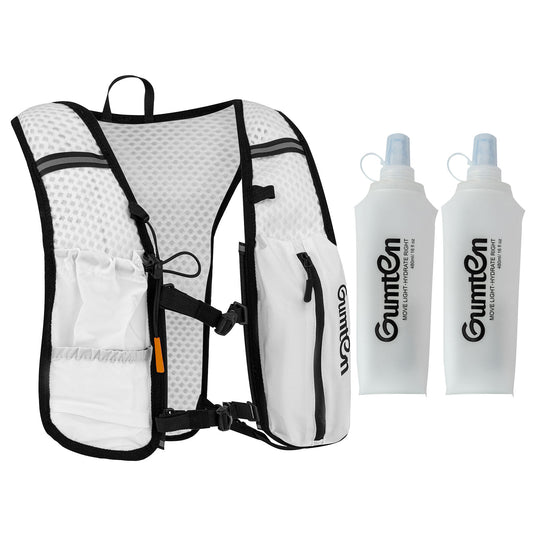 Gumten Hiking Cycling 480ML Water Bottle Lightweight Nylon Running Vest Storage Phone Holder Hydration Running Vest for Outdoor Sports