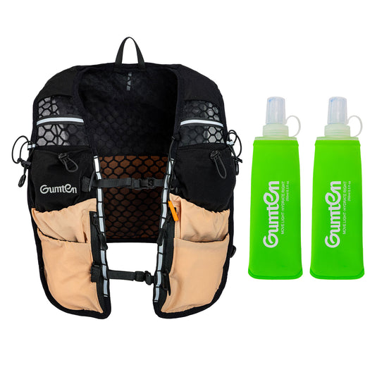 Lightweight Running Vest Hydration Backpack, Hydration Vest with 2 250ML Water Bottle-Adjustable Chest Straps, Fit for Men Women Hiking Cycling Camping Festival Marathon