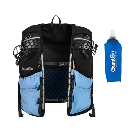 Fitness Gumten Running Vest with 480ML Soft Flasks – 8 Pockets, Lightweight, Breathable Hydration Vest – Premium, Secure, Comfort & Style for Training, Trails, Marathons & Everyday Runs