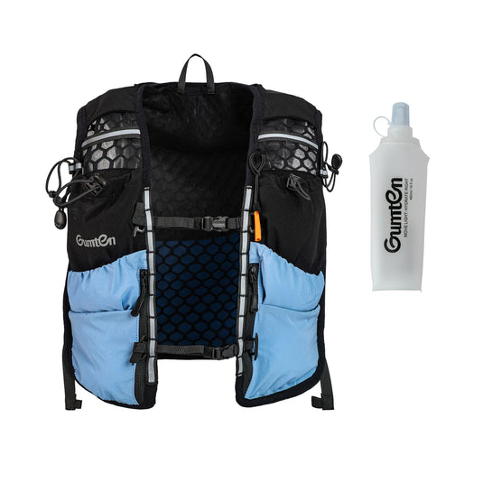 Fitness Gumten Running Vest with 480ML Soft Flasks – 8 Pockets, Lightweight, Breathable Hydration Vest – Premium, Secure, Comfort & Style for Training, Trails, Marathons & Everyday Runs