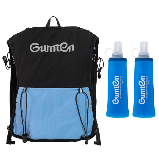 Gumten Running Vest with 8 Pockets, Hydration Vest with Phone and Water Bottle Holders, Vest for Long-Distance Runs, Uni Sex Running Vest, Water Bottle