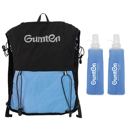 Gumten Running Vest with 8 Pockets, Hydration Vest with Phone and Water Bottle Holders, Vest for Long-Distance Runs, Uni Sex Running Vest, Water Bottle