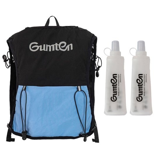 Gumten Running Vest with 8 Pockets, Hydration Vest with Phone and Water Bottle Holders, Vest for Long-Distance Runs, Uni Sex Running Vest, Water Bottle