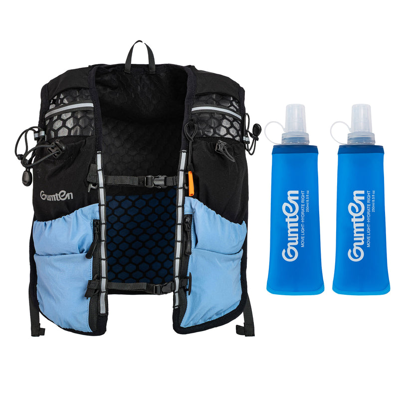 Load image into Gallery viewer, Gumten Running Vest with 8 Pockets, Hydration Vest with Phone and Water Bottle Holders, Vest for Long-Distance Runs, Uni Sex Running Vest, Water Bottle
