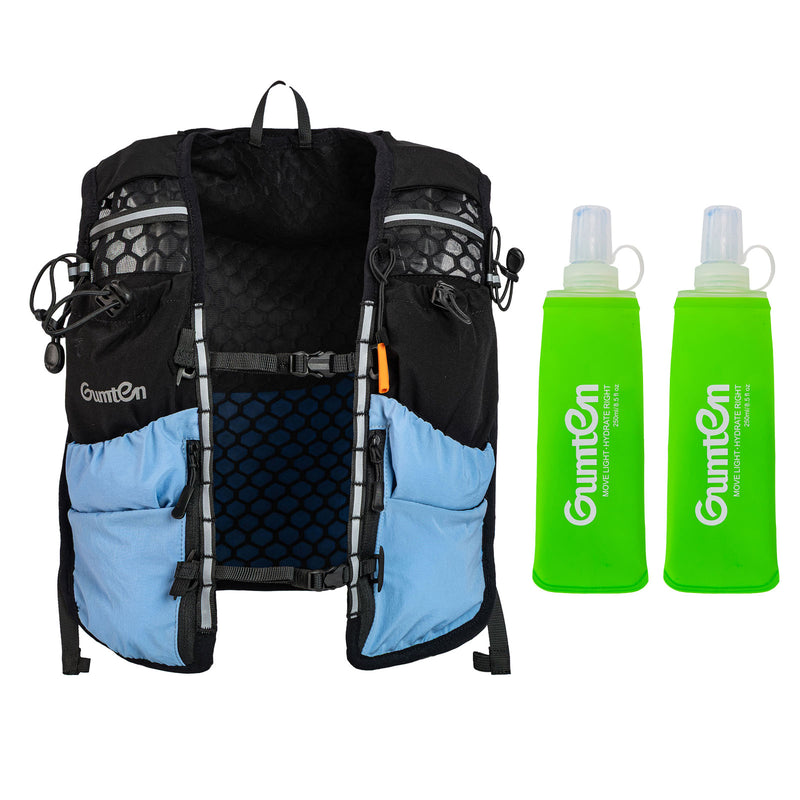 Load image into Gallery viewer, Gumten Running Vest with 8 Pockets, Hydration Vest with Phone and Water Bottle Holders, Vest for Long-Distance Runs, Uni Sex Running Vest, Water Bottle
