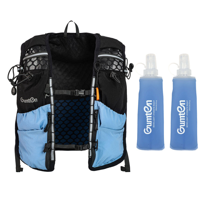 Load image into Gallery viewer, Gumten Running Vest with 8 Pockets, Hydration Vest with Phone and Water Bottle Holders, Vest for Long-Distance Runs, Uni Sex Running Vest, Water Bottle
