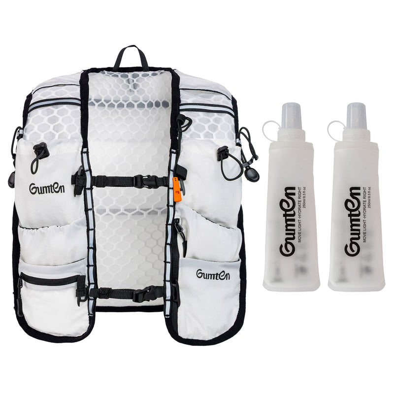 Load image into Gallery viewer, Gumten Running Vest for Women Men, Lightweight Hydration Vest with Dual 250ML Soft Flasks, Water Backpack Hydration Pack, Adjustable Running Tail Chest Bag for Hiking Race Marathon Cycling
