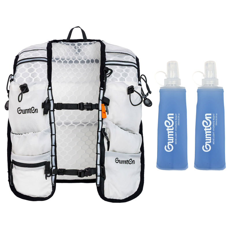 Load image into Gallery viewer, Gumten Running Vest for Women Men, Lightweight Hydration Vest with Dual 250ML Soft Flasks, Water Backpack Hydration Pack, Adjustable Running Tail Chest Bag for Hiking Race Marathon Cycling
