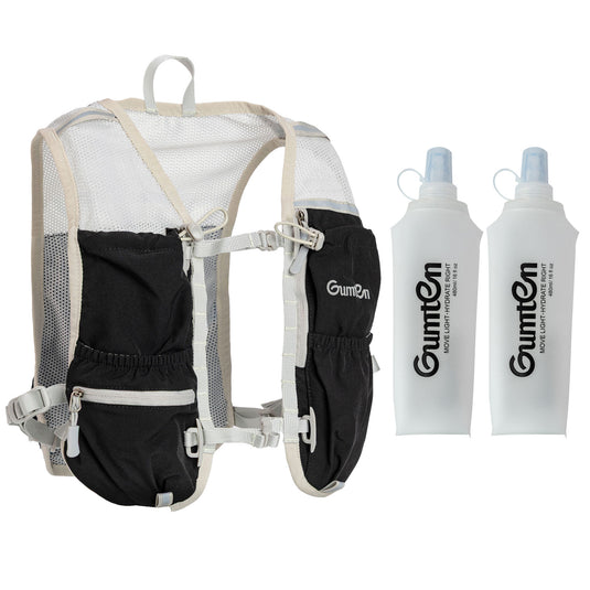 Lightweight Running Vest Hydration Backpack, Hydration Vest with 480ml Water Bottles - Adjustable Chest Straps and Reflective Water Backpack Fit for Men Women Hiking Cycling Camping Festival Marathon
