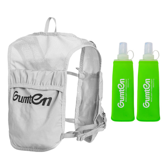 Gumten Hydration Running Vest with Air Mesh Shoulder Straps, Front Pockets & Back Pocket, Breathable, Lightweight For race
