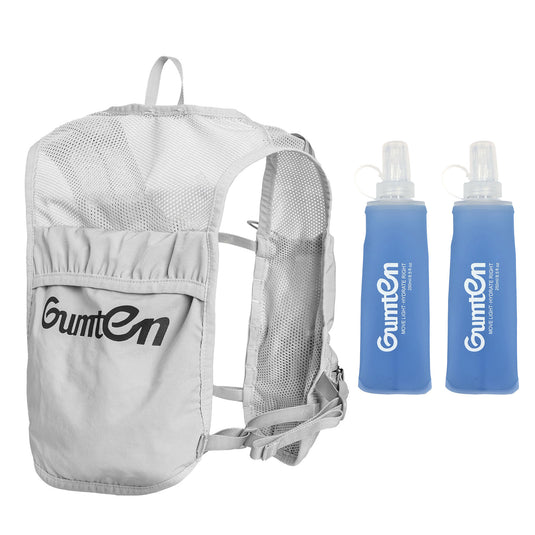 Gumten Hydration Running Vest with Air Mesh Shoulder Straps, Front Pockets & Back Pocket, Breathable, Lightweight For race