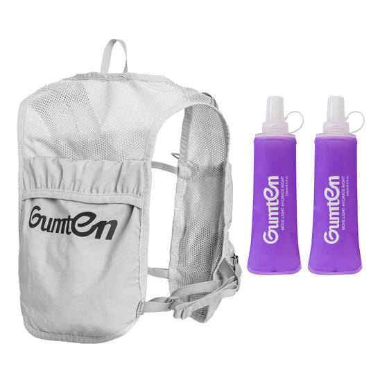 Gumten Hydration Running Vest with Air Mesh Shoulder Straps, Front Pockets & Back Pocket, Breathable, Lightweight For race