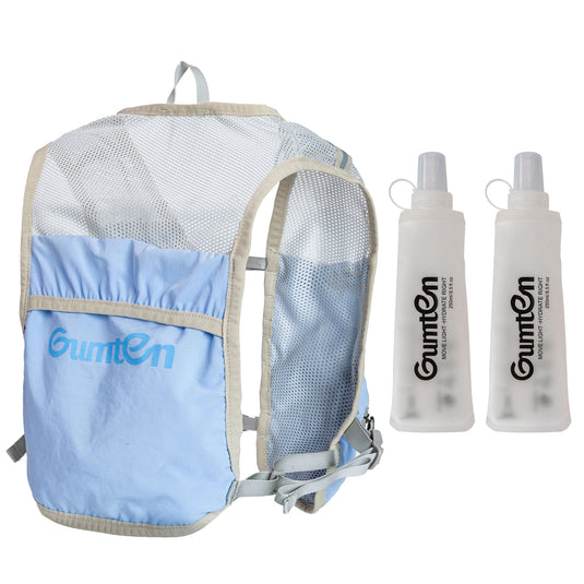 Running Vest for Women Men, Adjustable Chest Straps Running Hydration Vest with 2pcs 480ml Soft Flask, Lightweight Hydration Backpack for Marathon