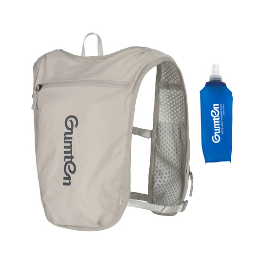 Gumten Breathable Hydration Vest - Lightweight Running Hiking Jogging Vest with Waterproof Zipper & Water Bottle