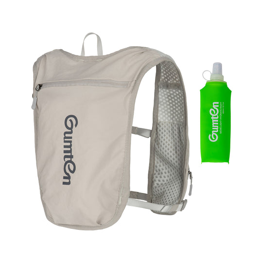 Gumten Breathable Hydration Vest - Lightweight Running Hiking Jogging Vest with Waterproof Zipper & Water Bottle