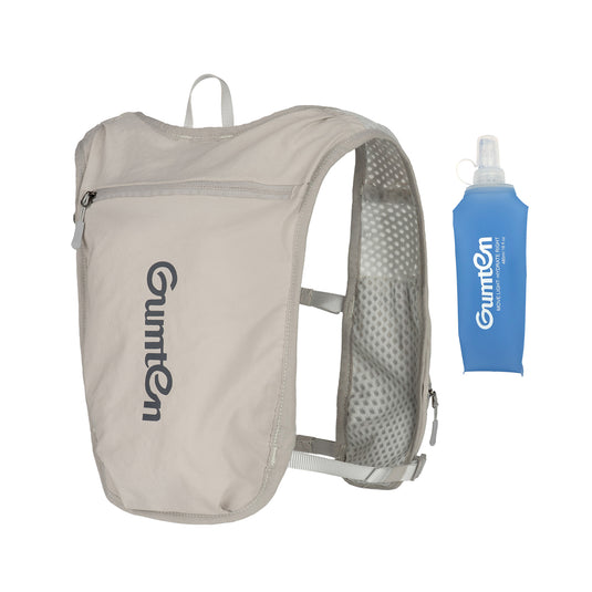 Gumten Breathable Hydration Vest - Lightweight Running Hiking Jogging Vest with Waterproof Zipper & Water Bottle