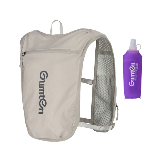 Gumten Breathable Hydration Vest - Lightweight Running Hiking Jogging Vest with Waterproof Zipper & Water Bottle