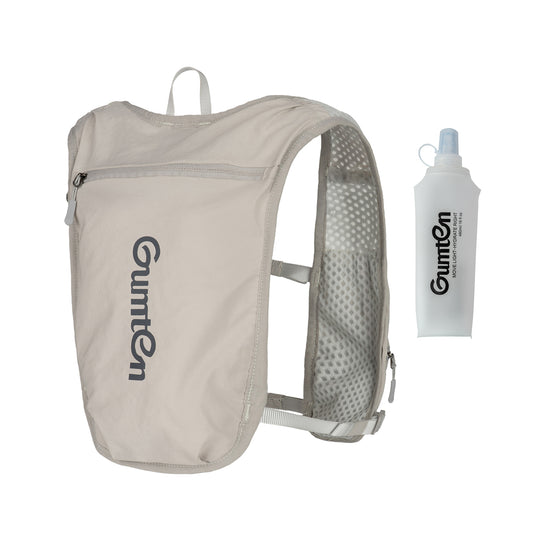 Gumten Breathable Hydration Vest - Lightweight Running Hiking Jogging Vest with Waterproof Zipper & Water Bottle