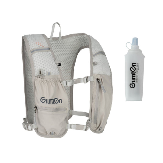 Gumten Breathable Hydration Vest - Lightweight Running Hiking Jogging Vest with Waterproof Zipper & Water Bottle