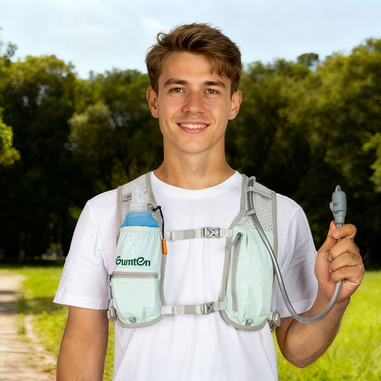 Gumten Outdoor Adventure Ready Hydration Vest Waterproof Running Vest with Water Bottle Storage & Phone Holder